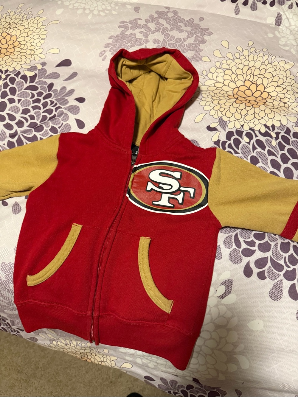 NFL Kids Red and Gold Full-Zip Hoodie with Team Logo